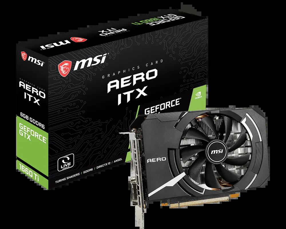 VGA MSI GeForce GTX 1660 Ti Aero ITX OC 6GB - GDDR6 - NEW