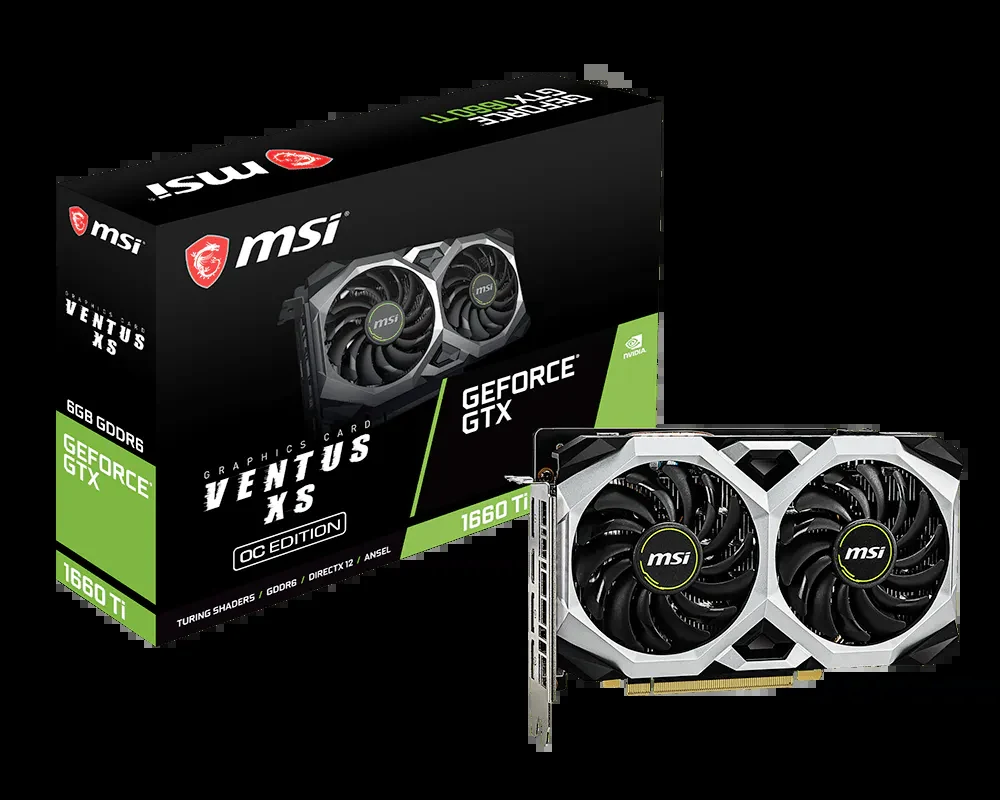 VGA MSI GeForce GTX 1660 Ti Ventus XS OC 6GB - GDDR6 - NEW