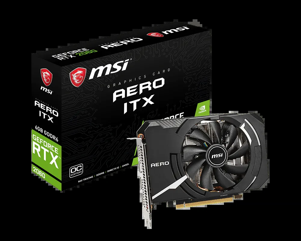VGA MSI GeForce RTX 2060 Aero ITX OC 6GB - GDDR6 - NEW