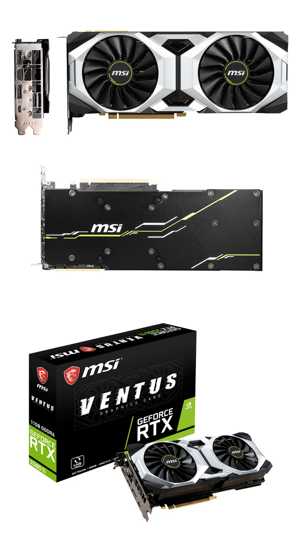 VGA MSI GeForce RTX 2080 Ti Ventus GP OC 11GB - GDDR6 - NEW
