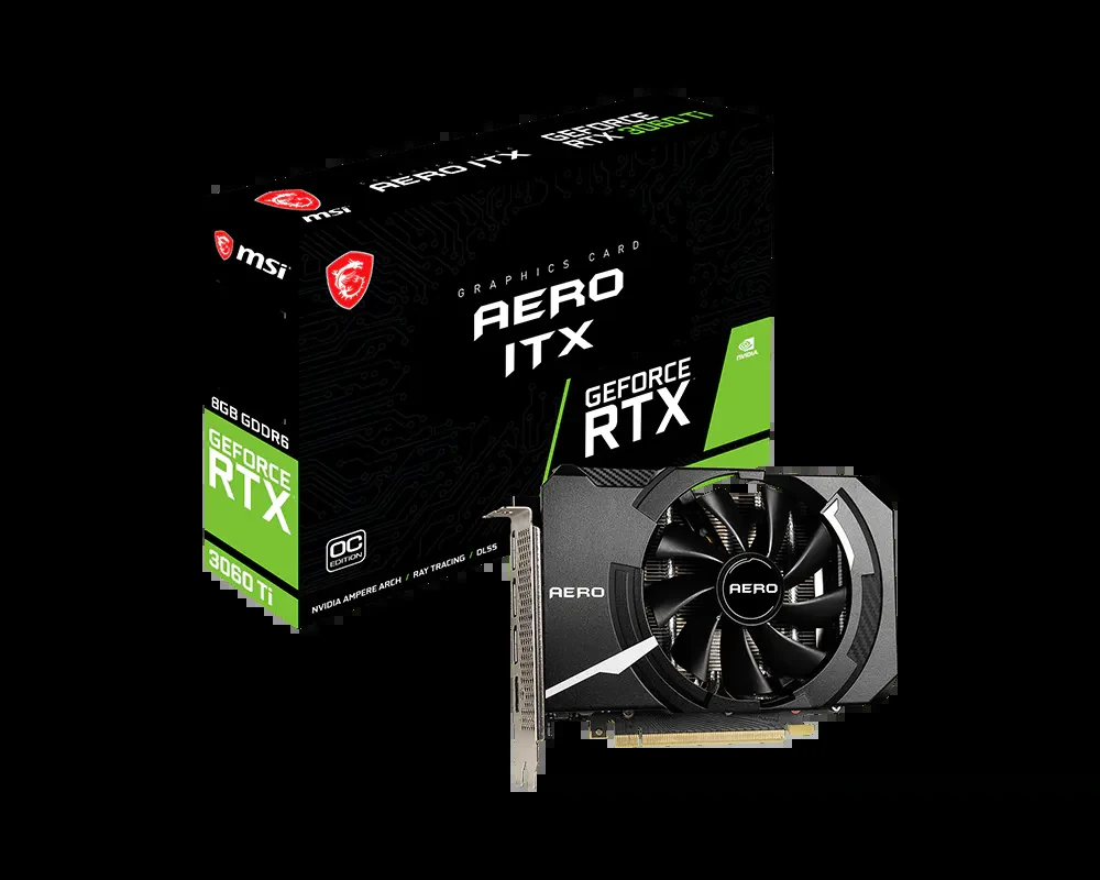 VGA MSI GeForce RTX 3060 Ti Aero ITX 8GB - GDDR6 - NEW