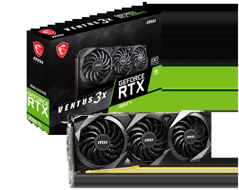 VGA MSI GeForce RTX 3060 Ti Ventus 3X OC 8GB - GDDR6X - NEW