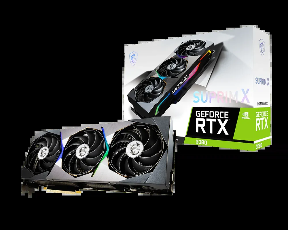 VGA MSI GeForce RTX 3080 SUPRIM X 12GB LHR - GDDR6X - NEW