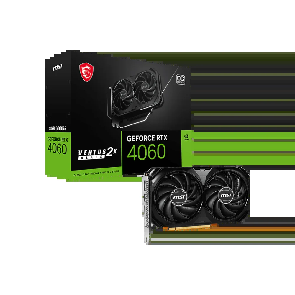 VGA MSI GeForce RTX 4060 Ventus 2X Black 8GB - GDDR6 - NEW