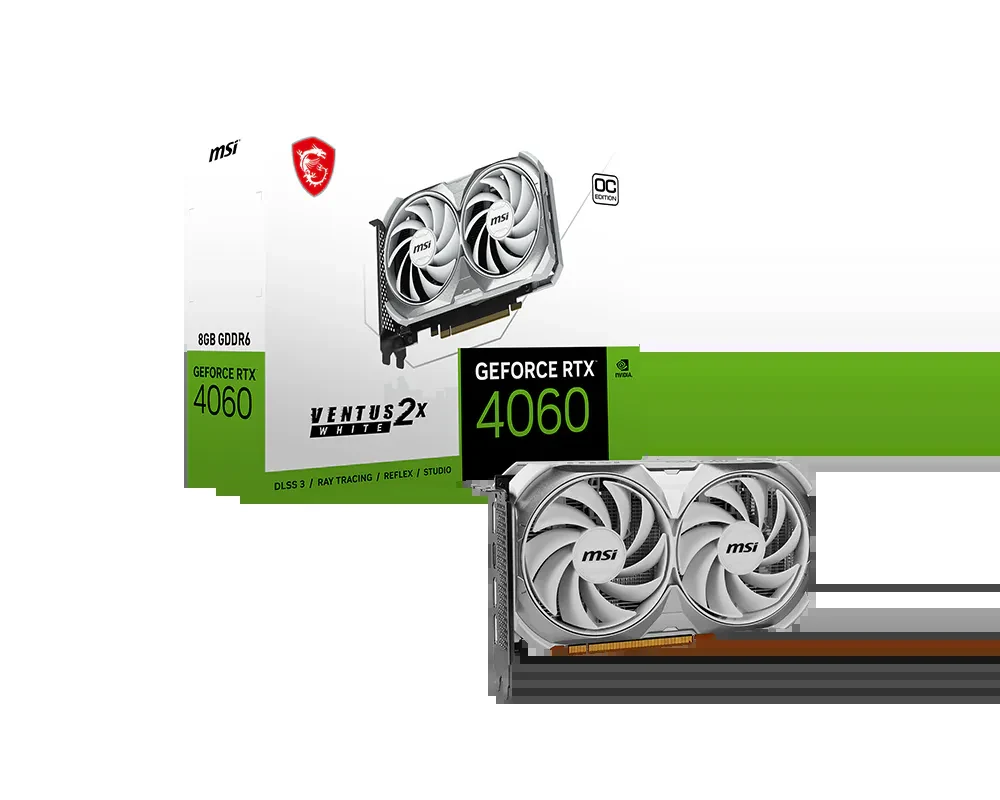 VGA MSI GeForce RTX 4060 Ventus 2X White 8GB - GDDR6 - NEW