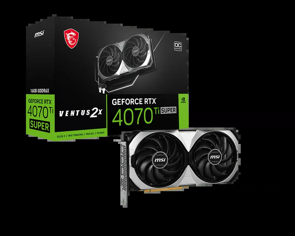 VGA MSI GeForce RTX 4070 Ti SUPER Ventus 2X 16GB - GDDR6X - NEW