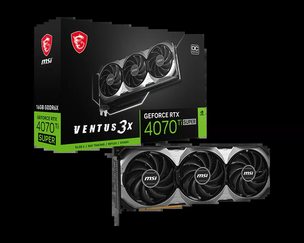 VGA MSI GeForce RTX 4070 Ti SUPER Ventus 3X OC 16GB - GDDR6X - NEW