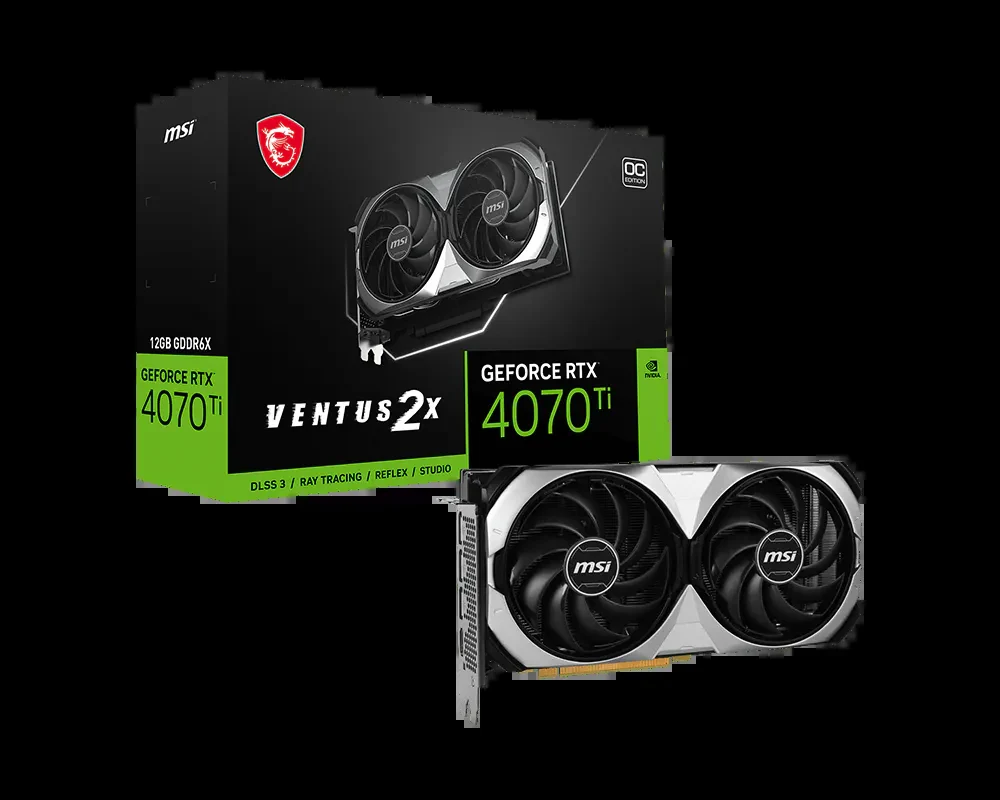 VGA MSI GeForce RTX 4070 Ti Ventus 3X E1 OC 12GB - GDDR6X - NEW