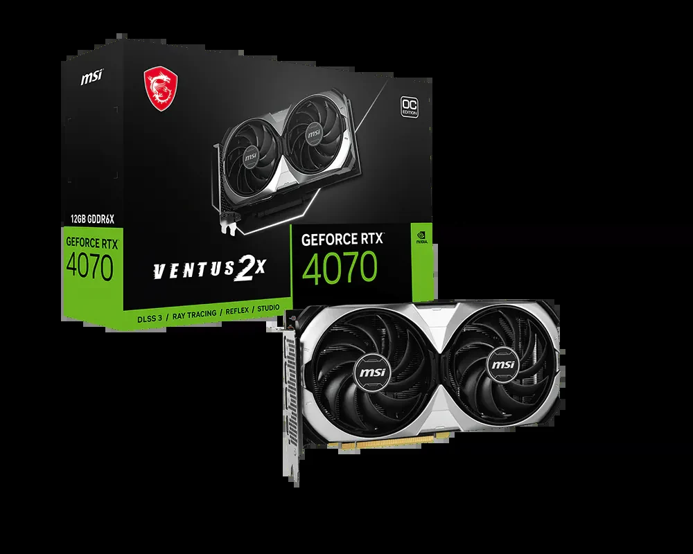 VGA MSI GeForce RTX 4070 Ventus 2X E OC 12GB - GDDR6X - NEW
