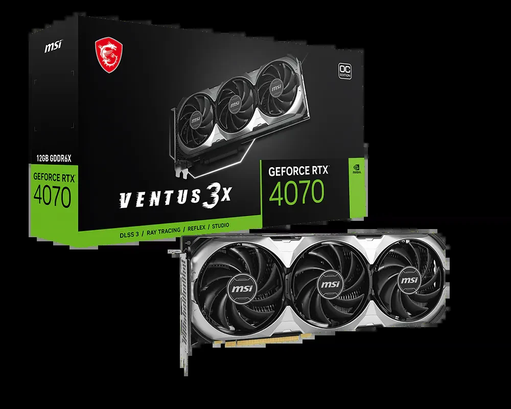 VGA MSI GeForce RTX 4070 Ventus 3X E OC 12GB - GDDR6X - NEW
