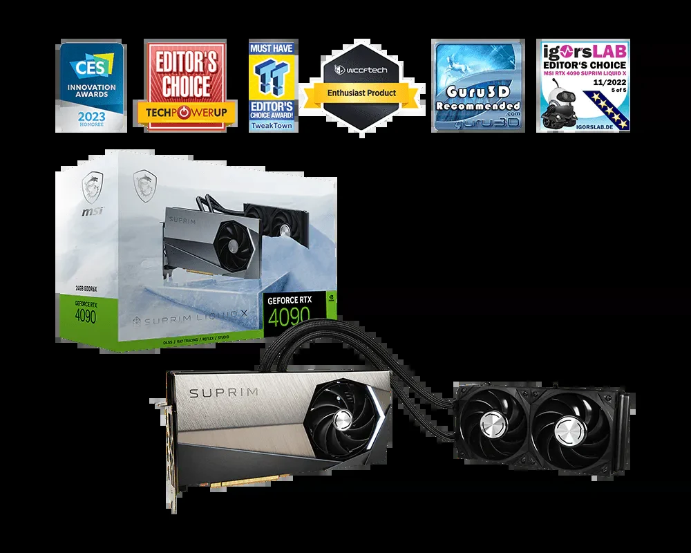 VGA MSI GeForce RTX 4090 SUPRIM Liquid X 24GB - GDDR6X - NEW