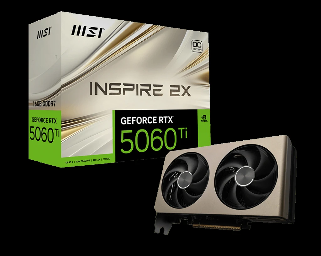 VGA MSI GeForce RTX 5060 Ti 16G Inspire 2X OC 16GB - GDDR7 - NEW