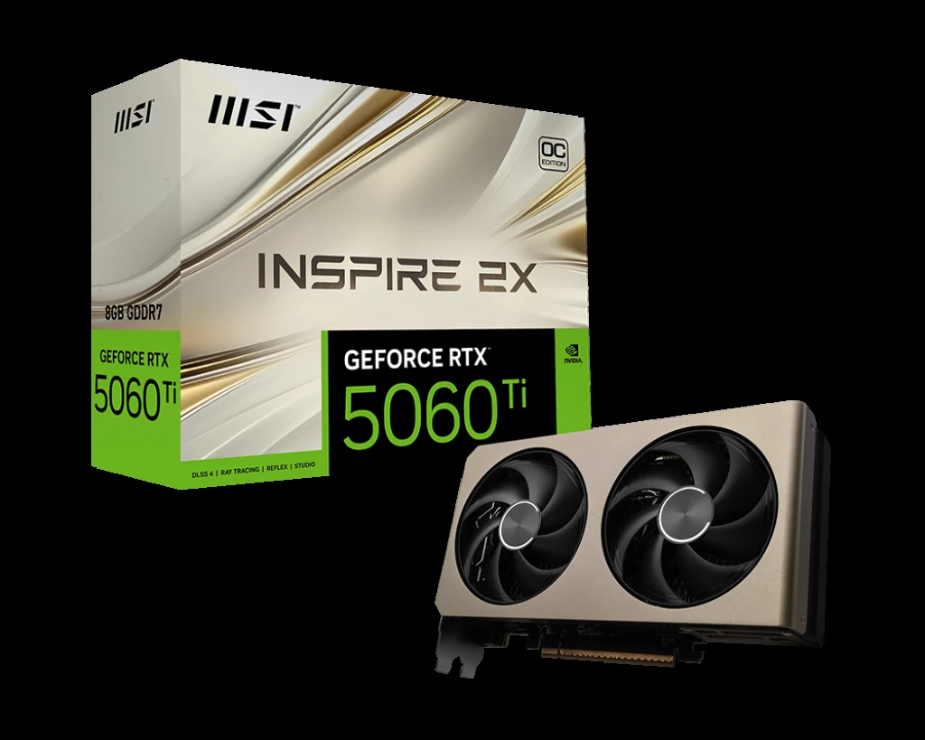 VGA MSI GeForce RTX 5060 Ti 8G Inspire 2X OC 8GB - GDDR7 - NEW