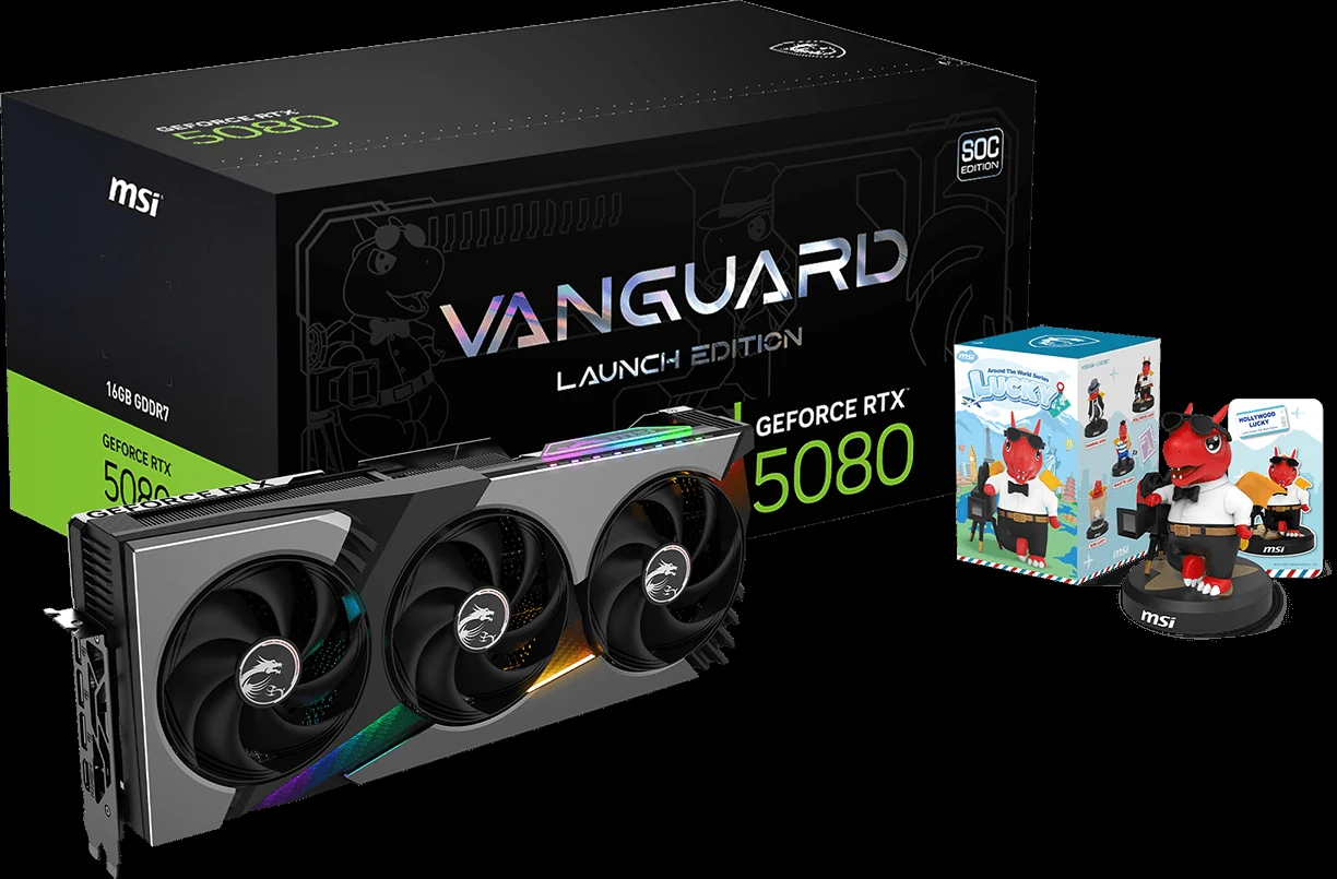 VGA MSI GeForce RTX 5080 16G VANGUARD SOC - GDDR7 - NEW