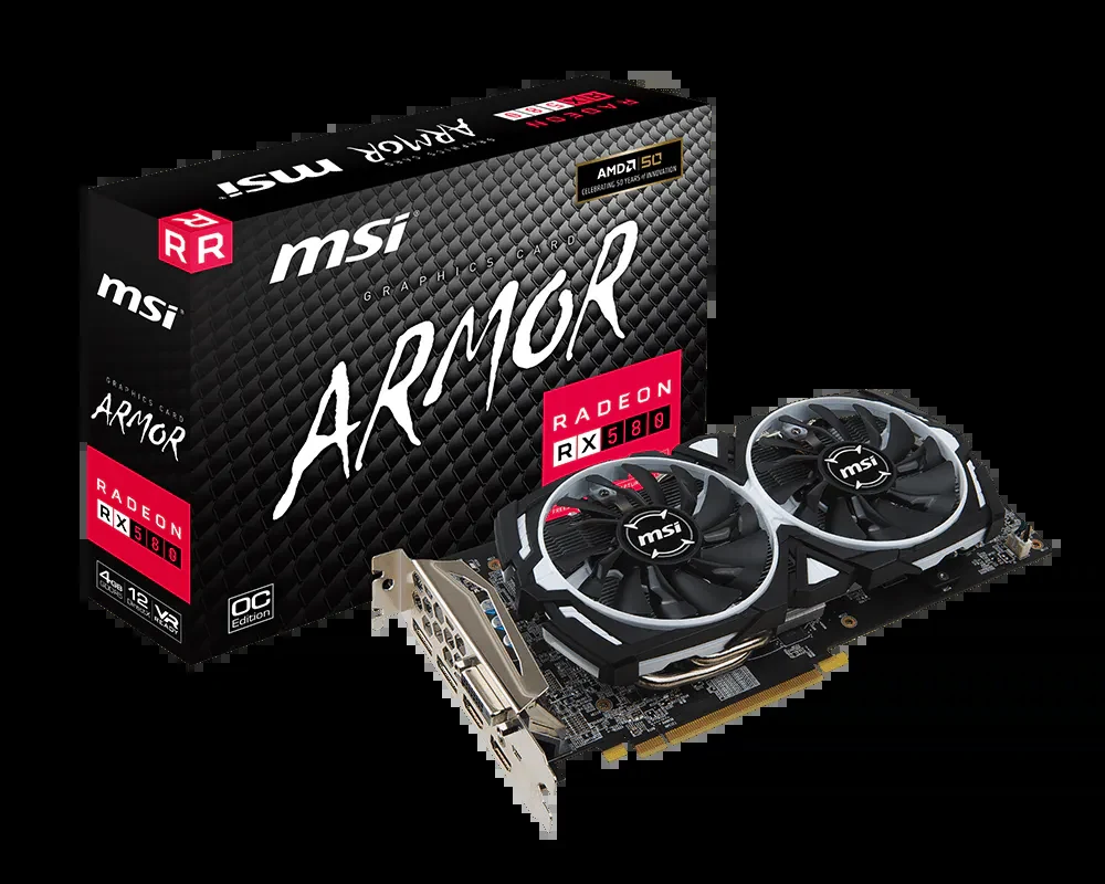 VGA MSI Radeon RX 580 ARMOR 4G OC - GDDR5 - NEW