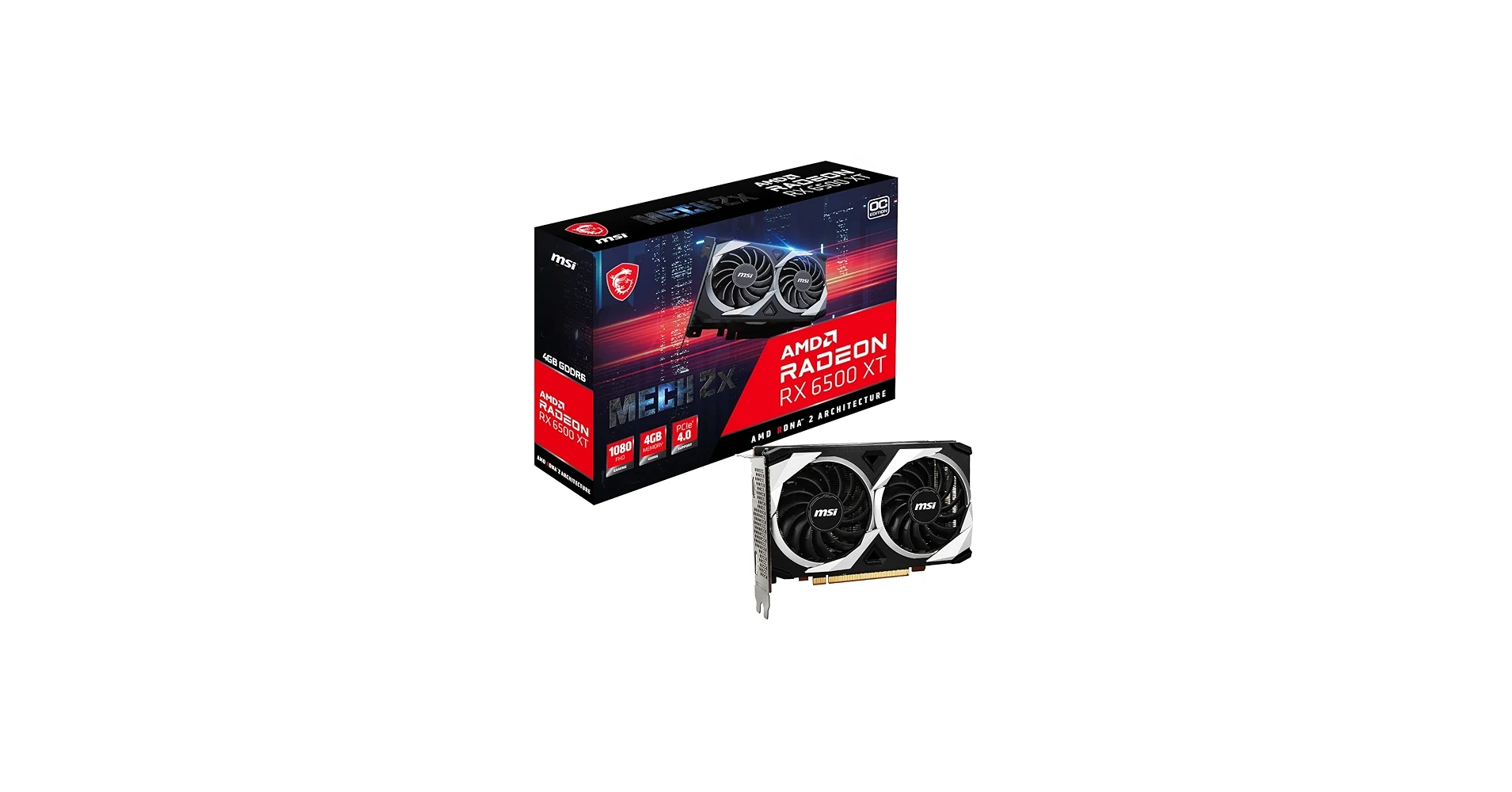 VGA MSI Radeon RX 6500 XT MECH 2X 4G - GDDR6 - NEW