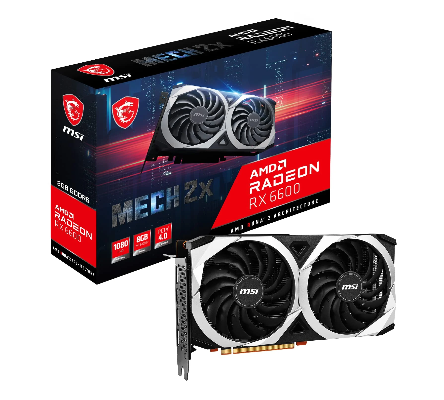 VGA MSI Radeon RX 6600 MECH 2X 8G - GDDR6 - NEW