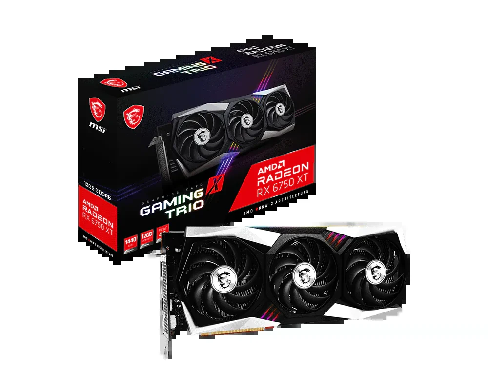 VGA MSI Radeon RX 6750 XT GAMING X TRIO 12G - GDDR6 - NEW