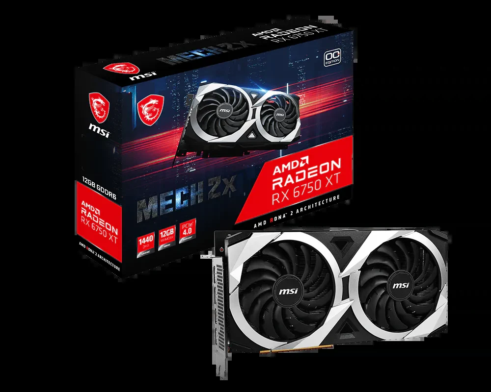 VGA MSI Radeon RX 6750 XT MECH 2X 12G OC - GDDR6 - NEW