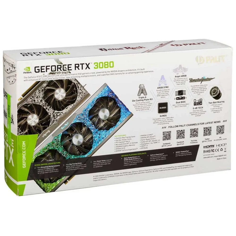 VGA Palit GeForce RTX 3080 GameRock 10GB - GDDR6X - NEW