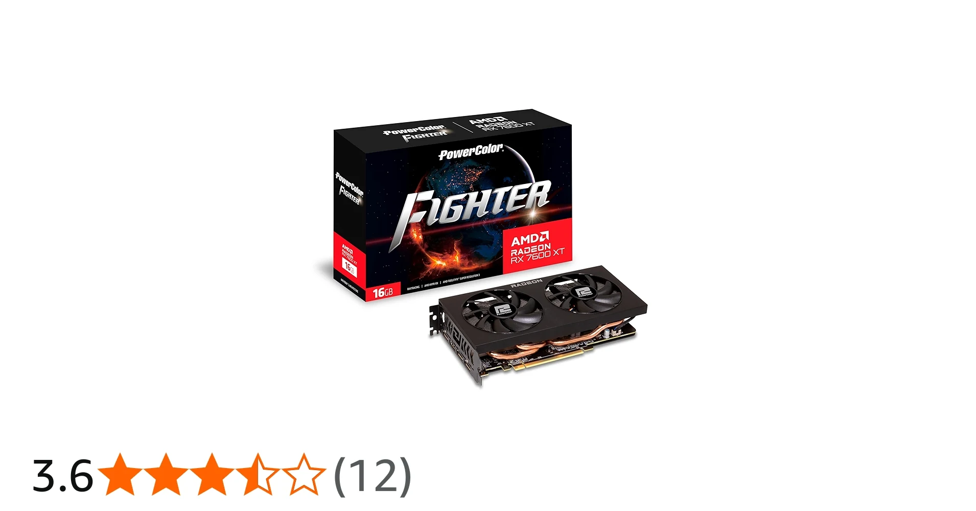 VGA PowerColor Fighter Radeon RX 7600 XT 16GB - GDDR6 - NEW