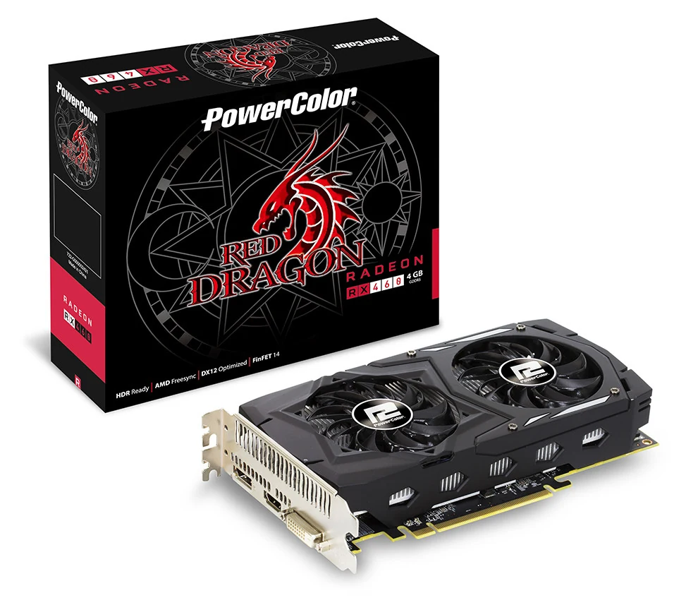 VGA PowerColor Red Dragon Radeon RX 460 4GB - GDDR5 - NEW