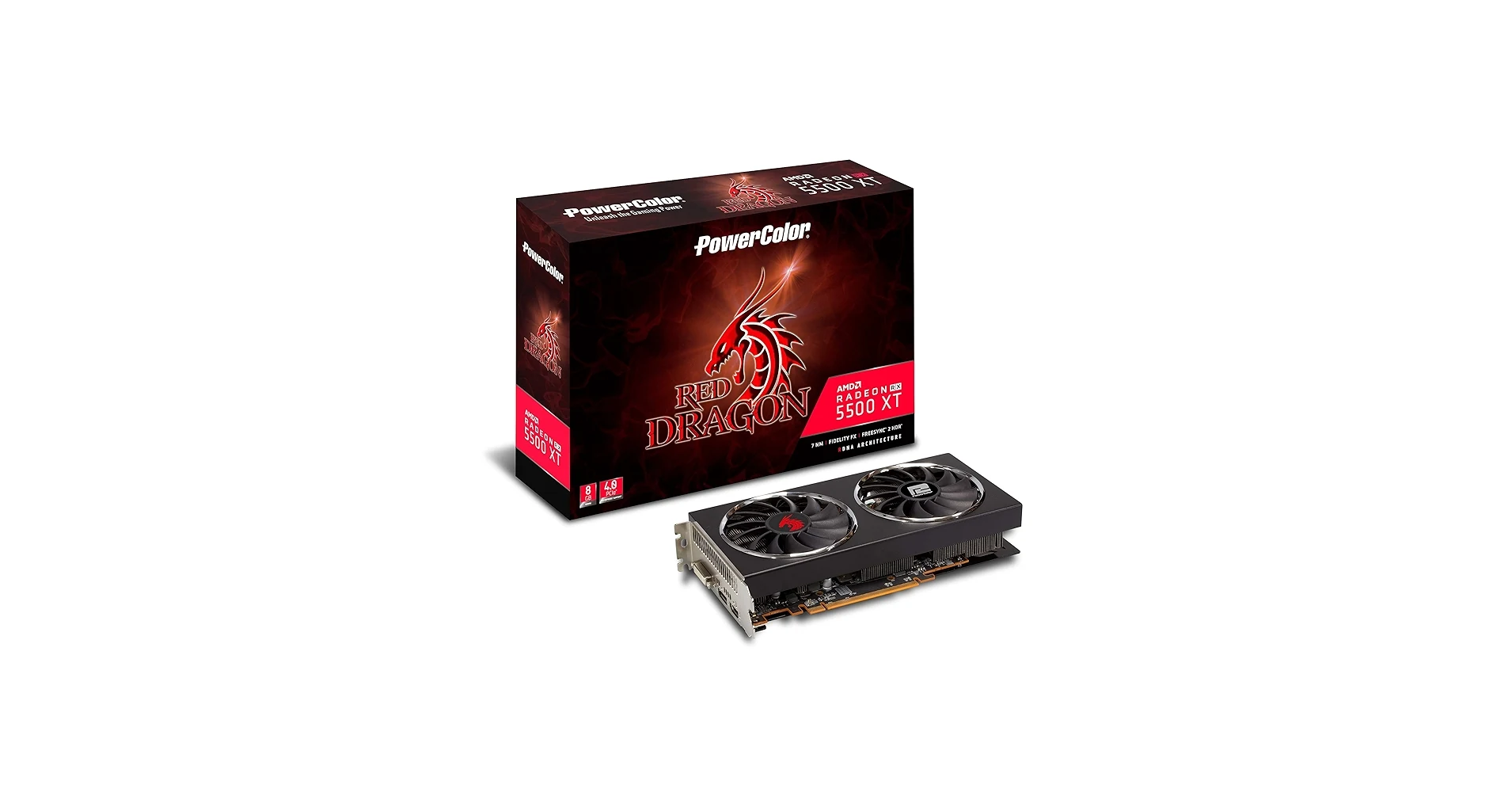 VGA PowerColor Red Dragon Radeon RX 5500 XT 4GB - GDDR6 - NEW