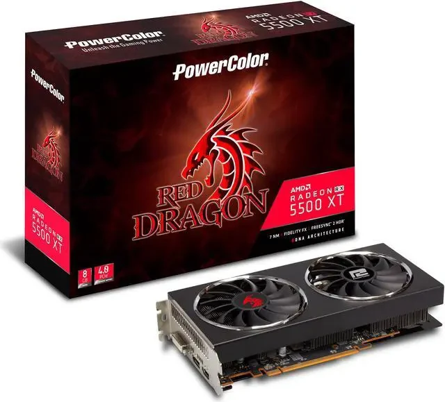 VGA PowerColor Red Dragon Radeon RX 5500 XT 4GB - GDDR6 - NEW