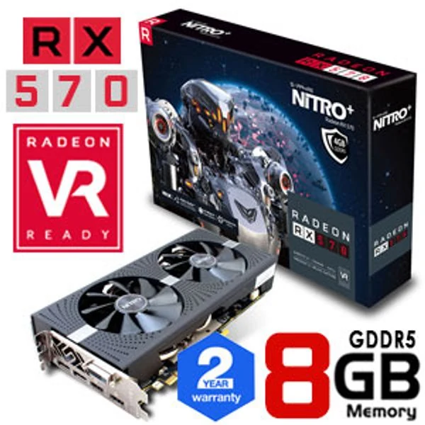 VGA Sapphire NITRO+ Radeon RX 570 8GB - GDDR5 - NEW