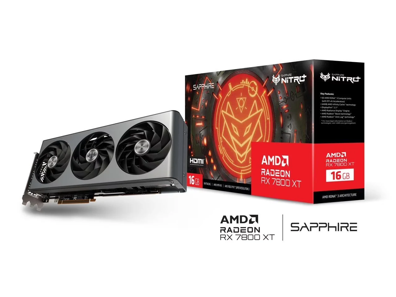 VGA Sapphire NITRO+ Radeon RX 7800 XT 16GB - GDDR6 - NEW