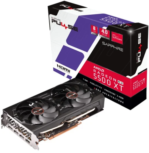 VGA Sapphire PULSE Radeon RX 5500 XT 4GB - GDDR6 - NEW