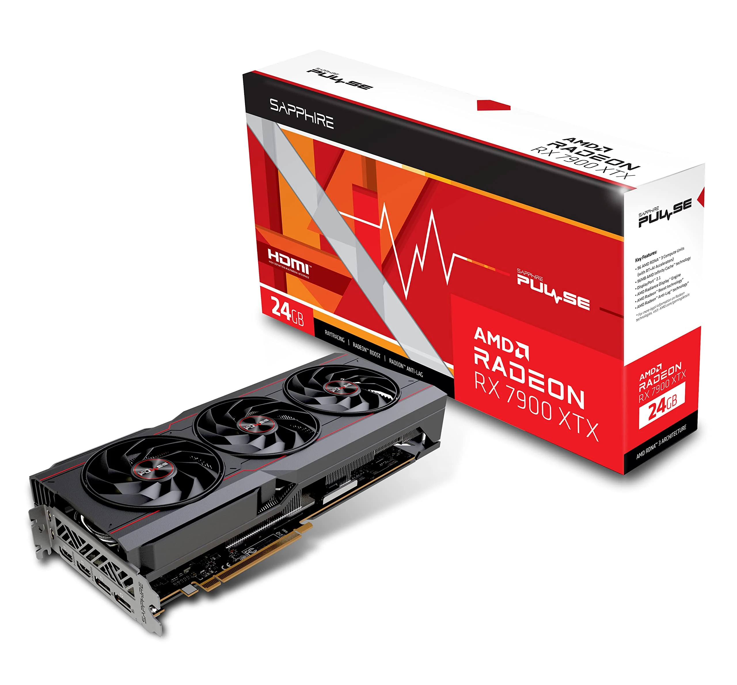 VGA Sapphire PULSE Radeon RX 7900 XTX 24GB - GDDR6 - NEW