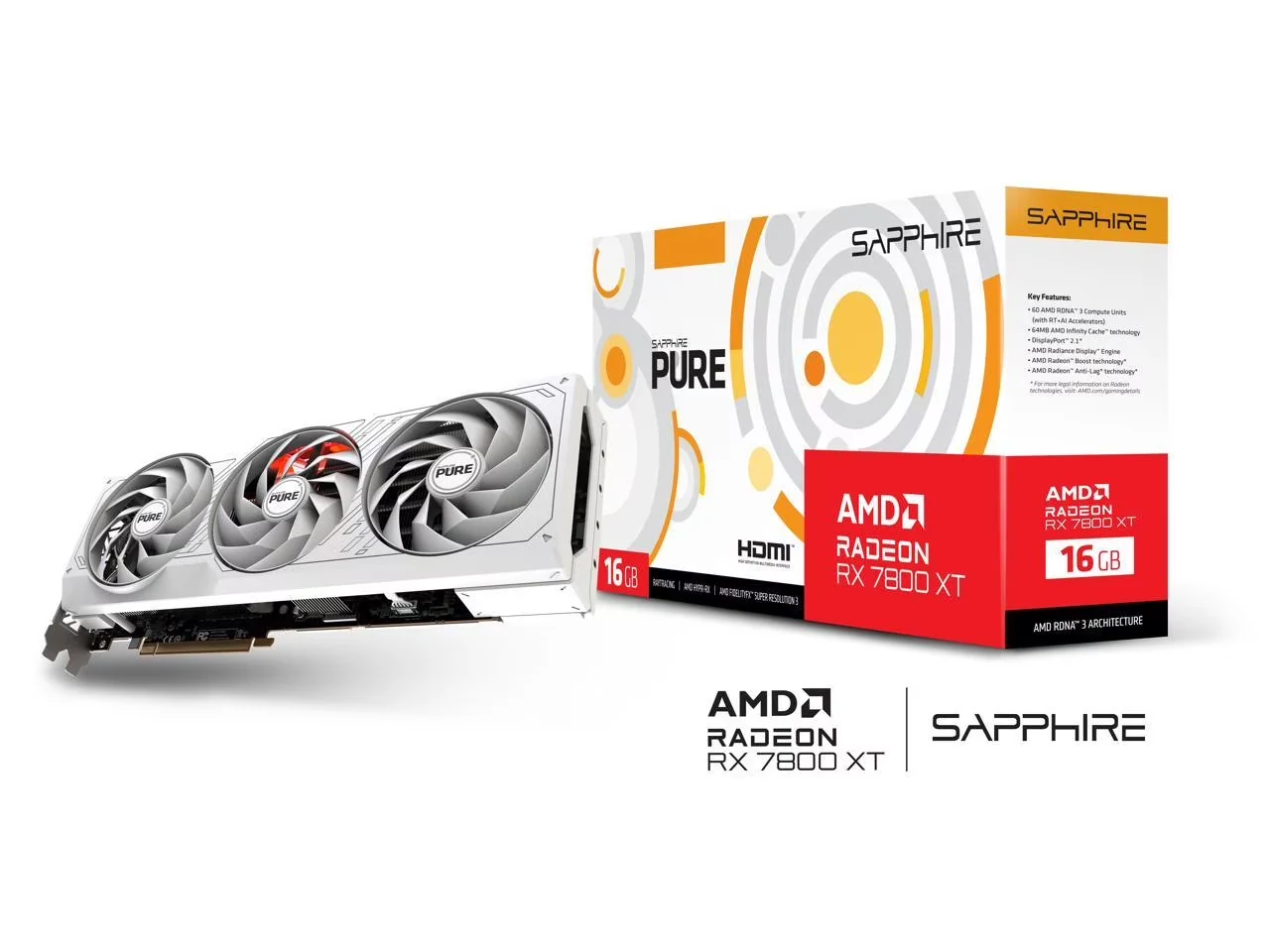 VGA Sapphire PURE Radeon RX 7800 XT 16GB - GDDR6 - NEW