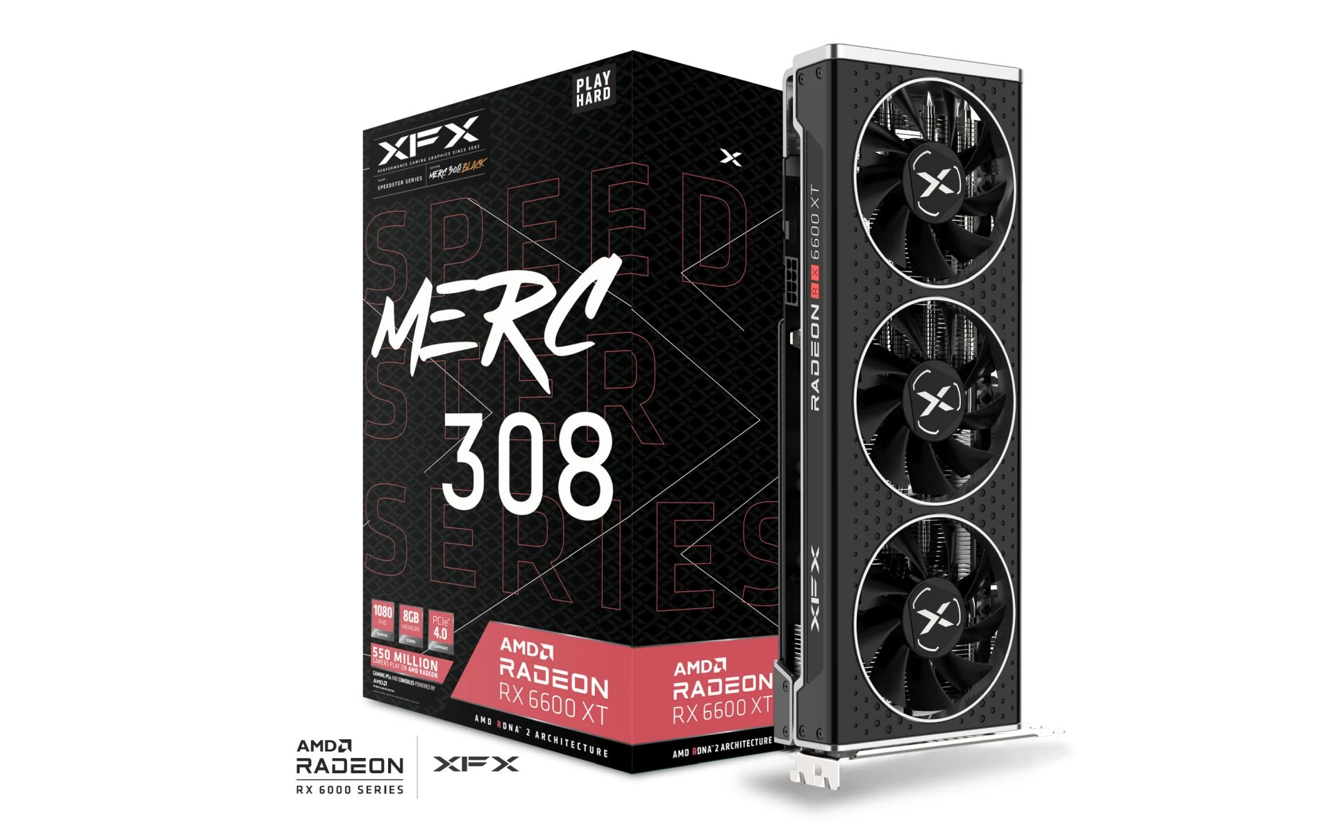 VGA XFX Speedster MERC 308 Radeon RX 6600 XT Black 8GB - GDDR6 - NEW