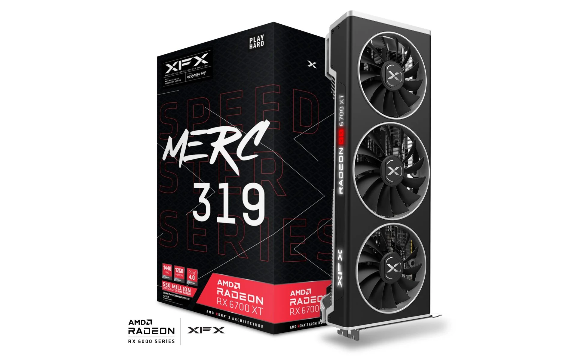 VGA XFX Speedster MERC 319 Radeon RX 6700 XT Black 12GB - GDDR6 - NEW