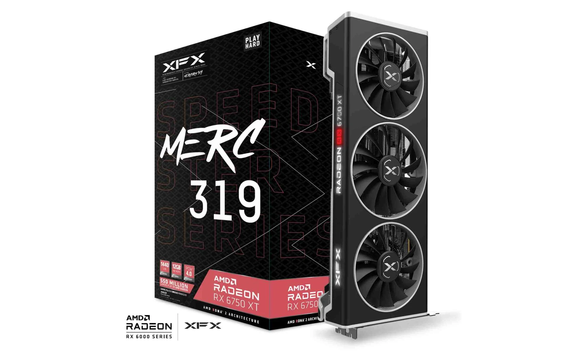 VGA XFX Speedster MERC 319 Radeon RX 6750 XT Black 12GB - GDDR6 - NEW