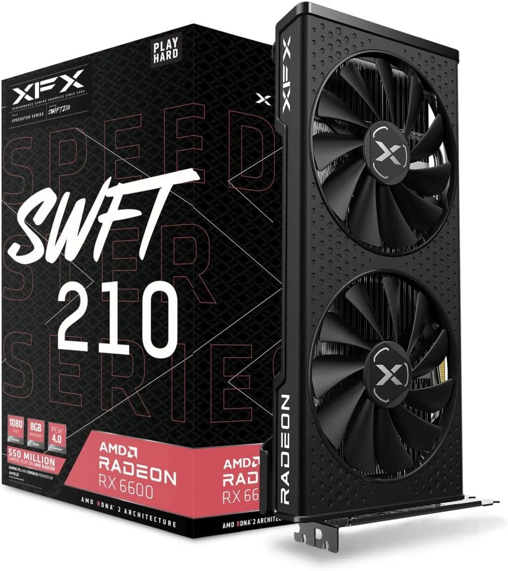 VGA XFX Speedster QICK 308 Radeon RX 7600 Black 8GB - GDDR6 - NEW