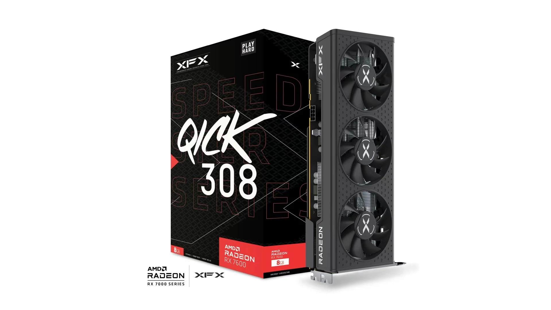 VGA XFX Speedster QICK 308 Radeon RX 7600 Black 8GB - GDDR6 - NEW