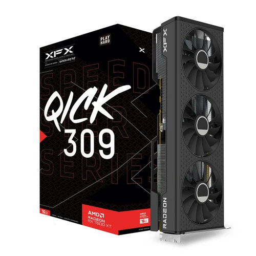 VGA XFX Speedster QICK 309 Radeon RX 7600 XT Black 16GB - GDDR6 - NEW