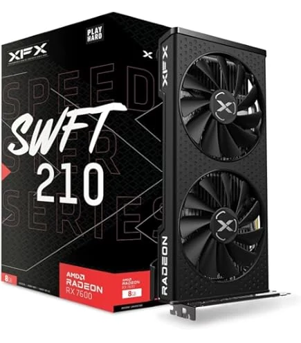 VGA XFX Speedster QICK 309 Radeon RX 7600 XT Black 16GB - GDDR6 - NEW