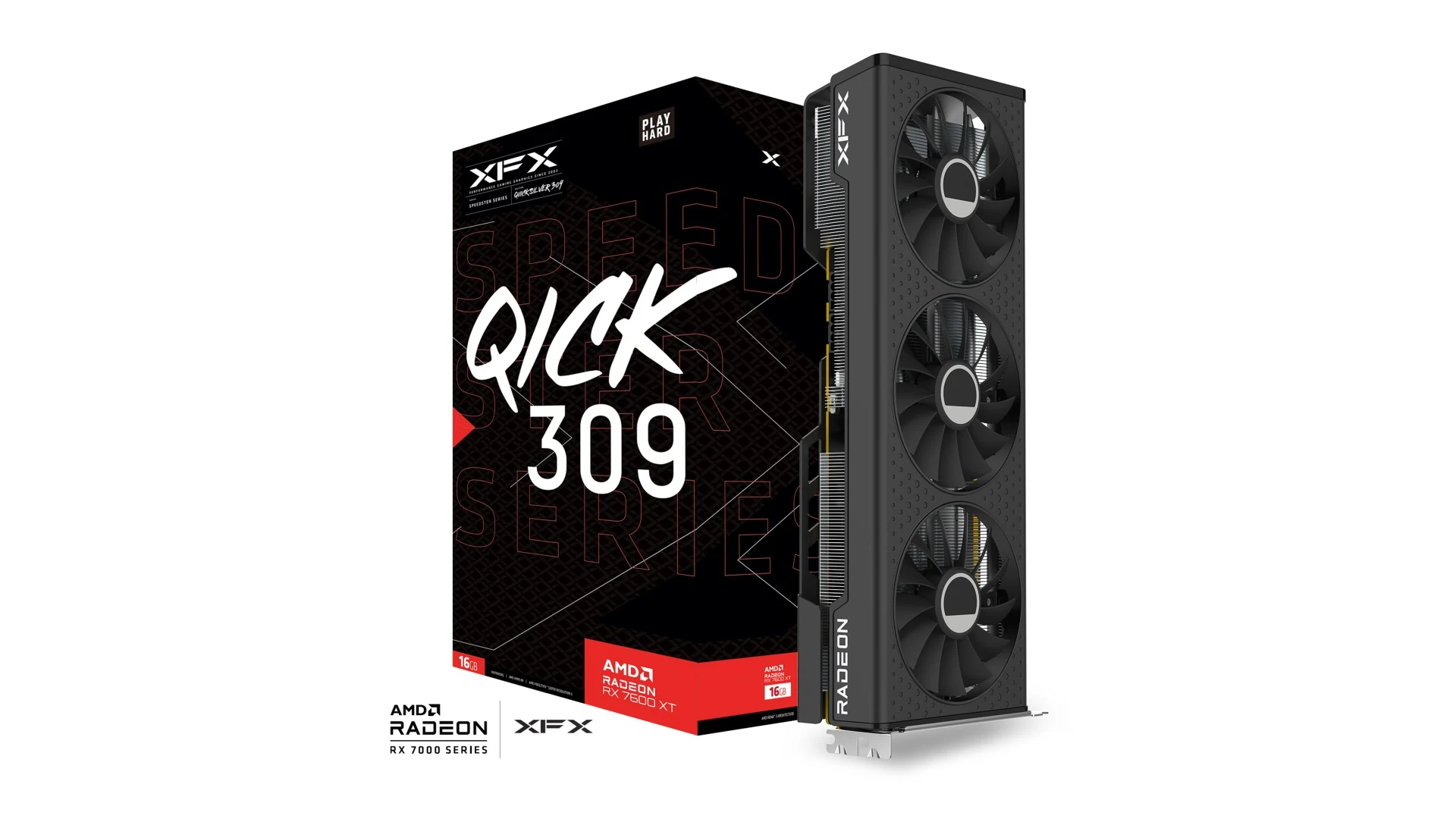 VGA XFX Speedster QICK 309 Radeon RX 7600 XT Black 16GB - GDDR6 - NEW