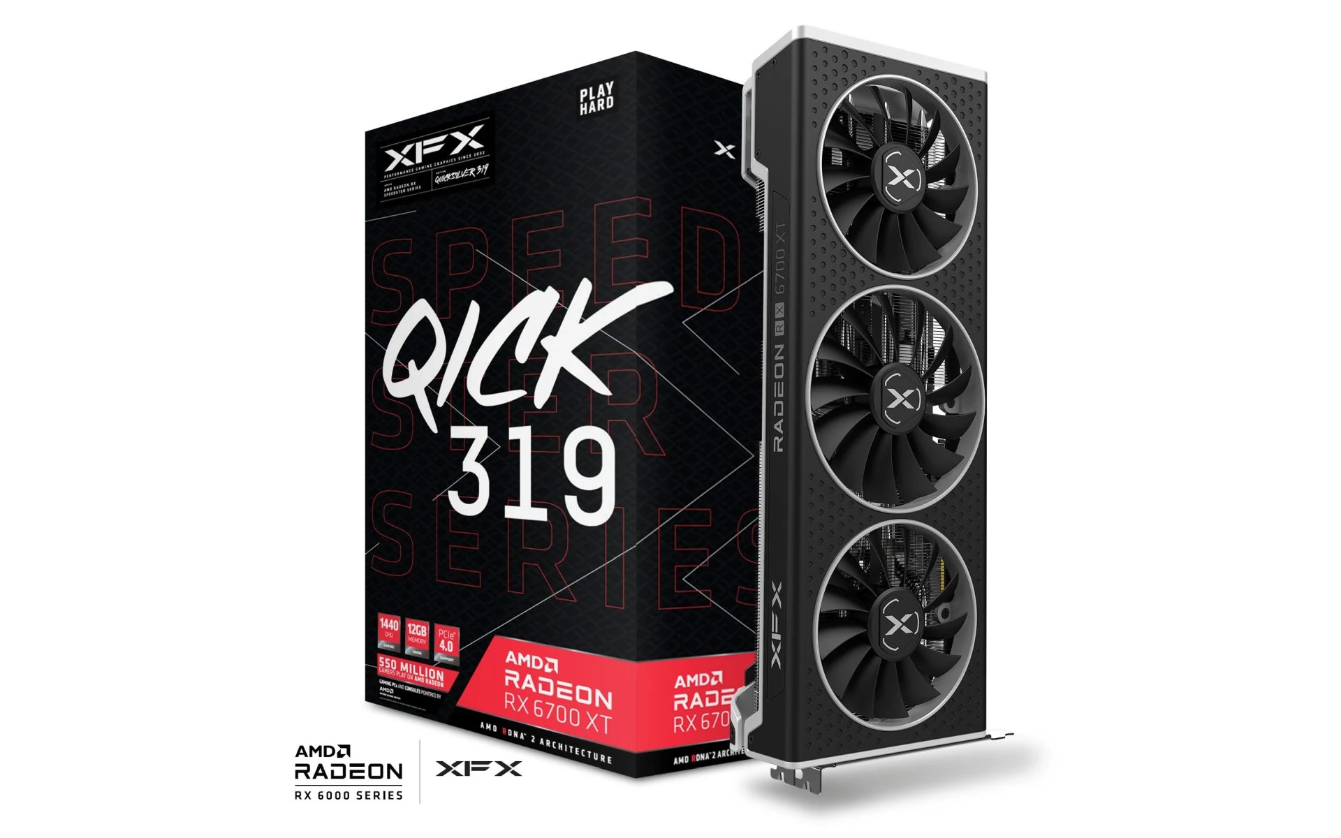 VGA XFX Speedster QICK 319 Radeon RX 6700 XT Black 12GB - GDDR6 - NEW