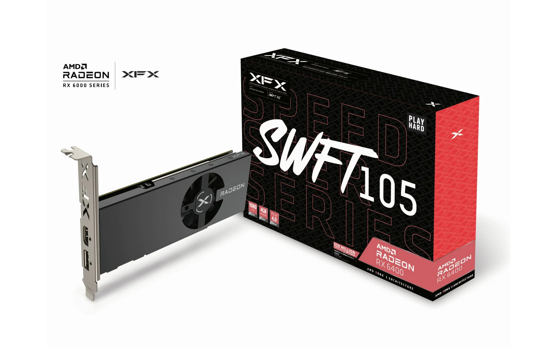 VGA XFX Speedster SWFT 105 Radeon RX 6400 4GB - GDDR6 - NEW