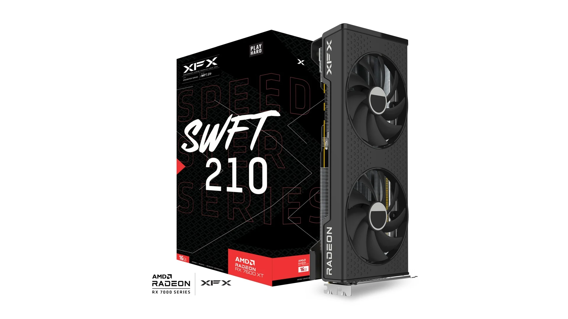 VGA XFX Speedster SWFT 210 Radeon RX 7600 XT 16GB - GDDR6 - NEW