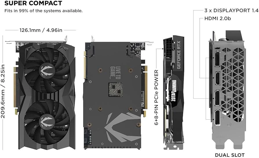 VGA ZOTAC Gaming GeForce RTX 2070 Mini 8GB - GDDR6 - NEW