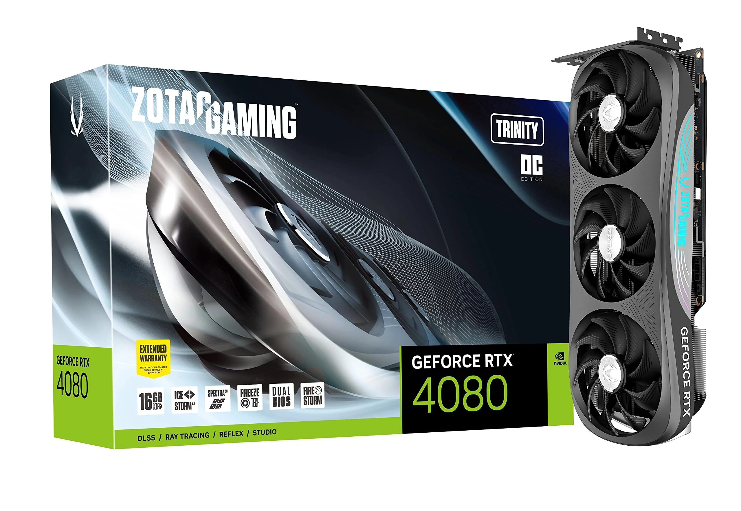 VGA Zotac Gaming GeForce RTX 4080 SUPER Trinity OC White Edition 16GB - GDDR6X - NEW
