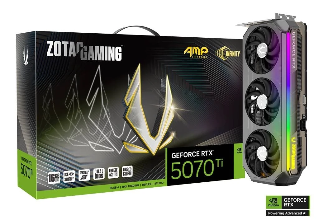 VGA Zotac Gaming GeForce RTX 5070 Ti AMP Extreme INFINITY 16GB - GDDR7 - NEW