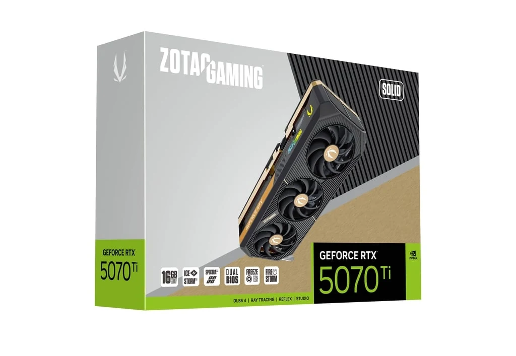 VGA Zotac Gaming GeForce RTX 5070 Ti SOLID SFF OC 16GB - GDDR7 - NEW