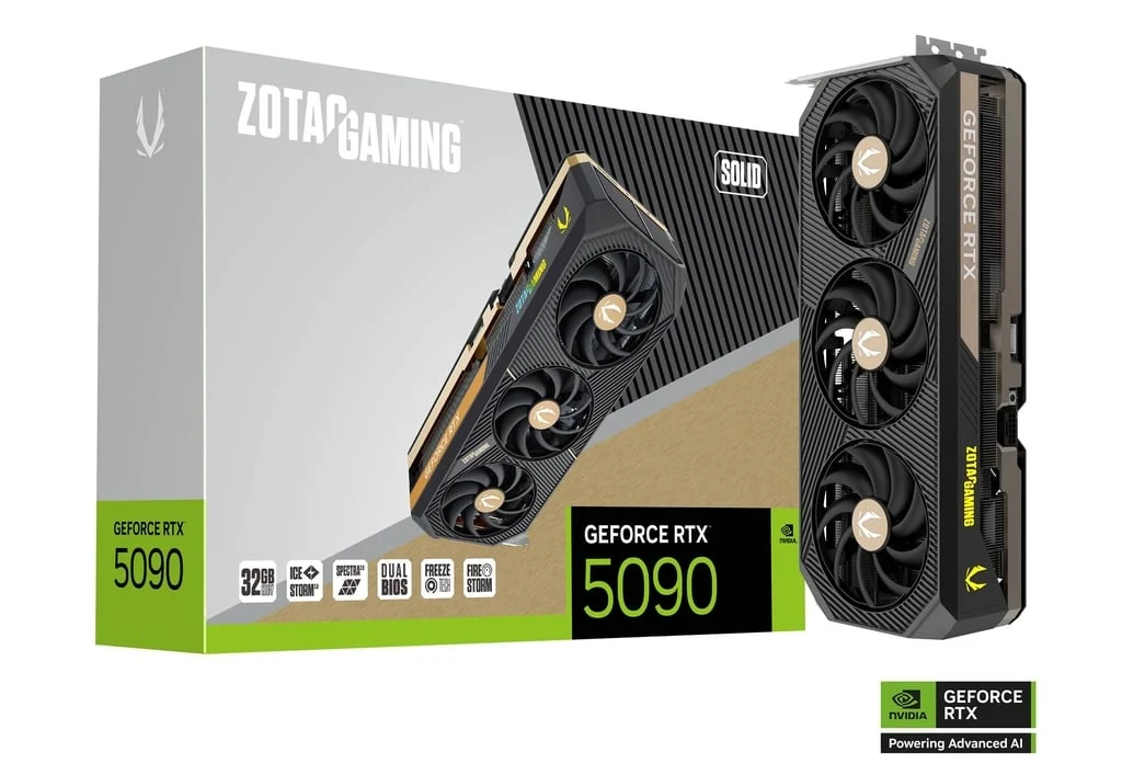 VGA Zotac Gaming GeForce RTX 5090 SOLID 32GB - GDDR7 - NEW