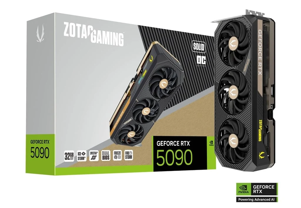 VGA Zotac Gaming GeForce RTX 5090 SOLID OC 32GB - GDDR7 - NEW